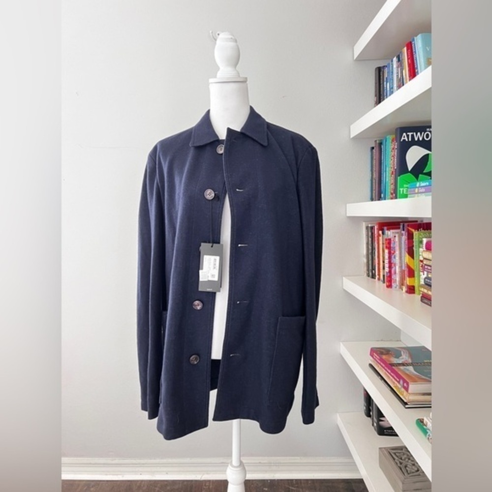 Hugo Boss NWT Navy Wool Blend lightweight Coat for Men size 42L
